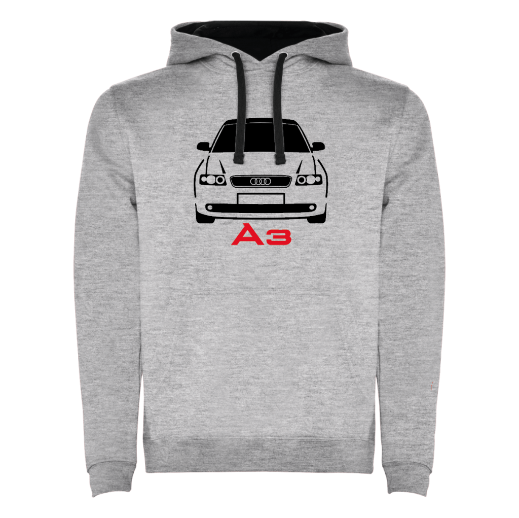 Felpa Sportiva Audi Sport Con Cappuccio - Nero, Cerniera Rossa, Polsini A Costine