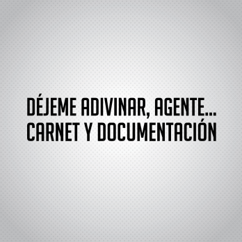 Pegatina Déjeme Adivinar, agente... carnet y documentación