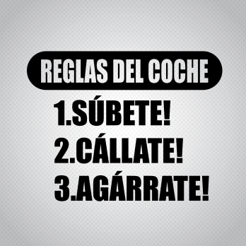 Pegatina Reglas del Coche