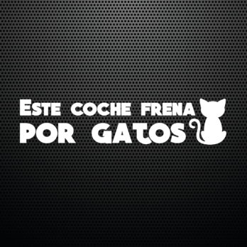 Pegatina Este coche frena por gatos