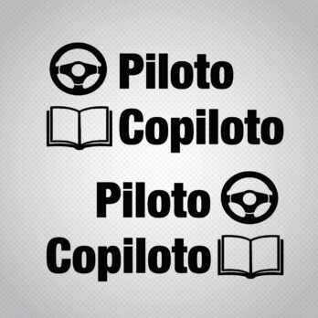 Pegatinas Piloto y Copiloto con Iconos Rally