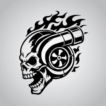 Pegatina Calavera Turbo