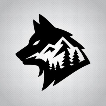 Pegatina Lobo Montañas