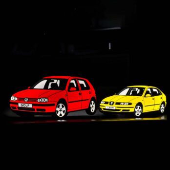 Caja de luz LED (Lightbox) con forma de coche