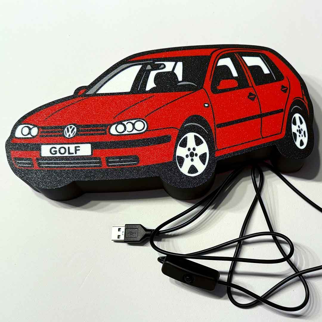 Caja de luz LED (Lightbox) con forma de coche
