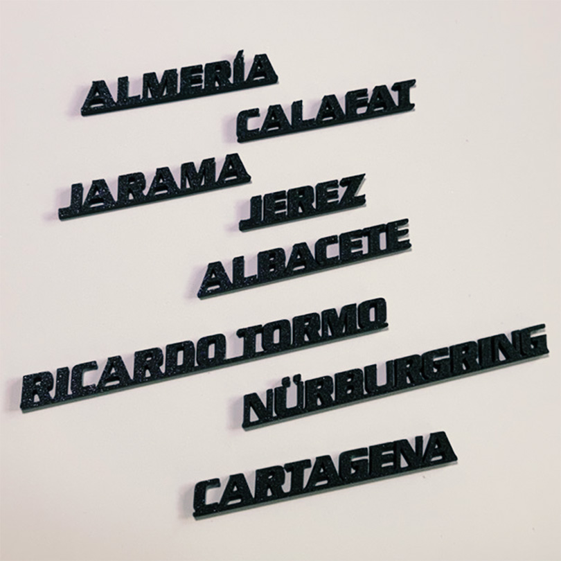 Nombre de Silueta circuito 3D